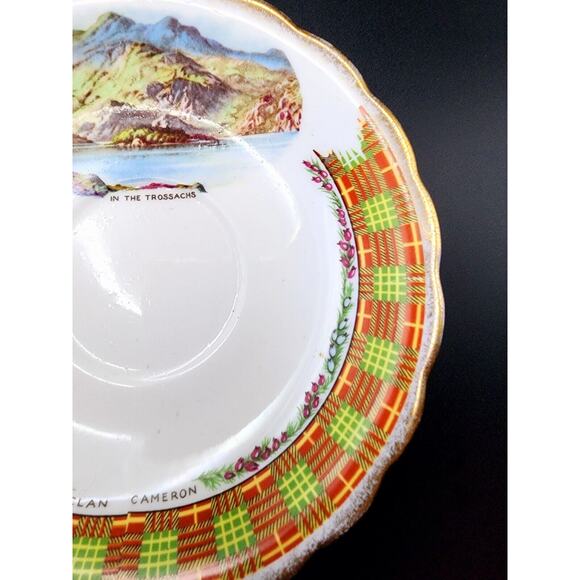 VTG Taylor & Kent Scottish Clan Cameron Lusterwear Tea Cup Saucer Bone China - Picture 5 of 16